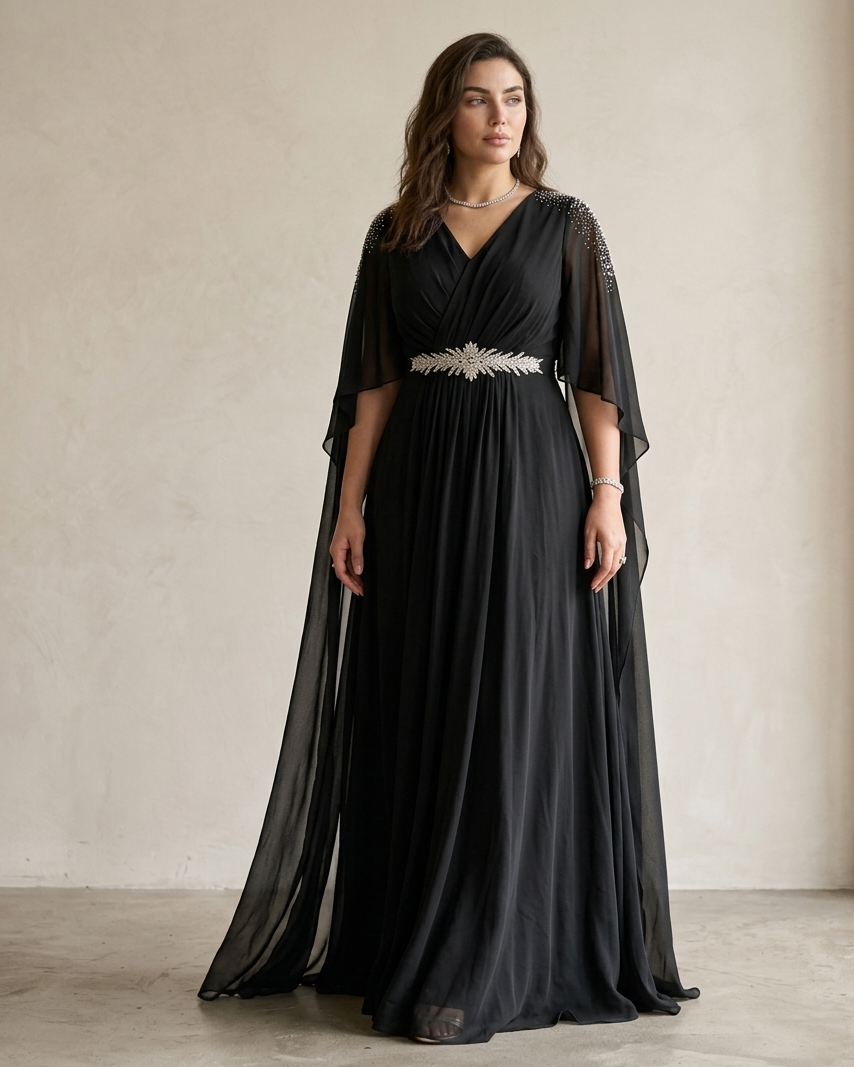 Midnight Luxe Abaya – Elegant Evening Flow