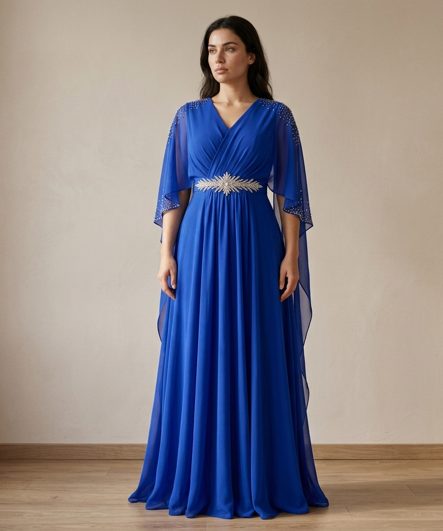 Midnight Luxe Abaya – Elegant Evening Flow