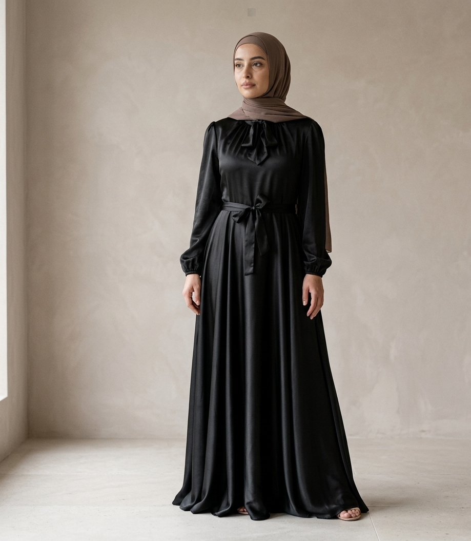 Velour Tie Abaya – Effortless Shape & Timeless Elegance