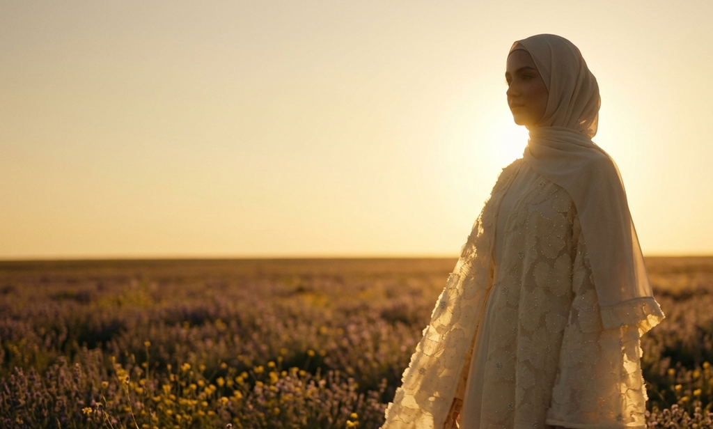 Royal Blossom Abaya – Handcrafted Floral Elegance