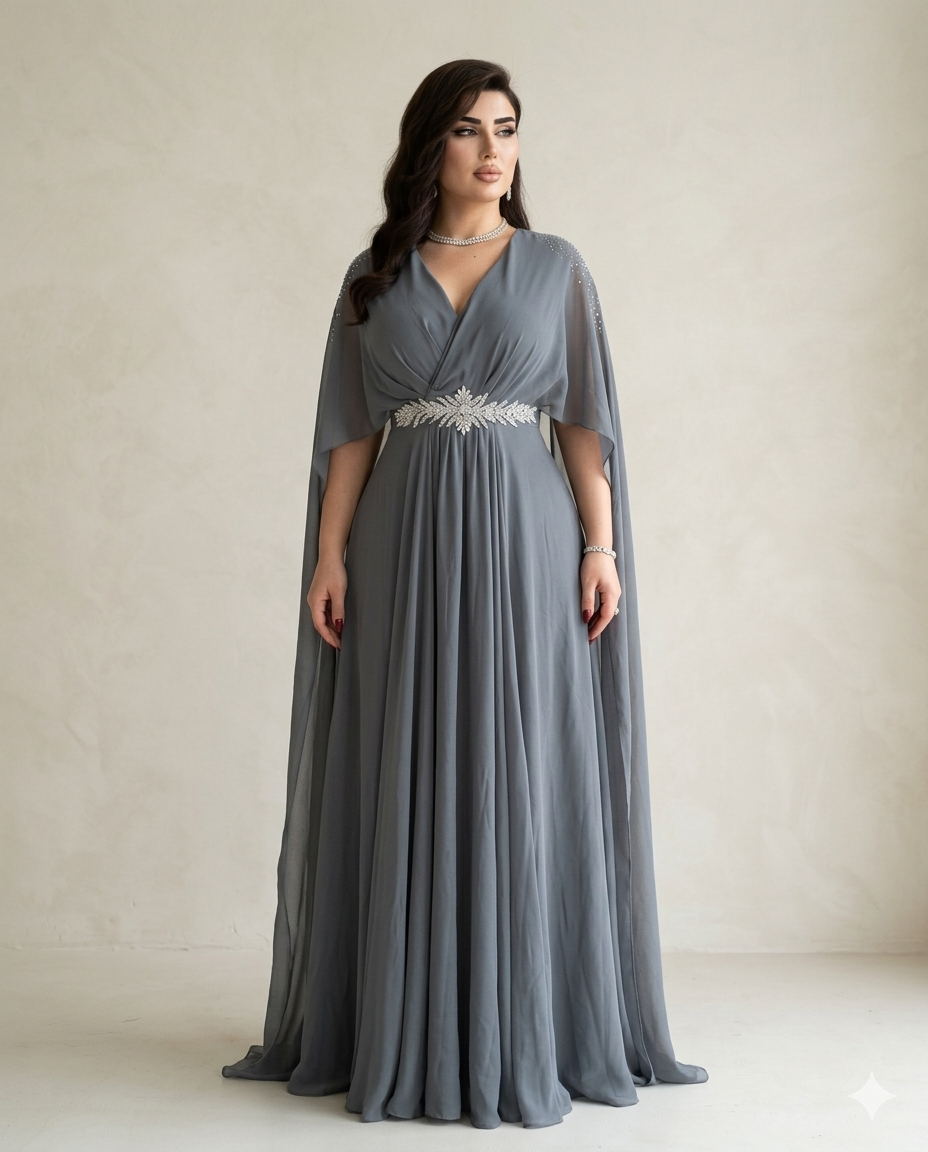 Midnight Luxe Abaya – Elegant Evening Flow