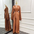Golden Veil Abaya – Sheer Flowing Luxury Layer
