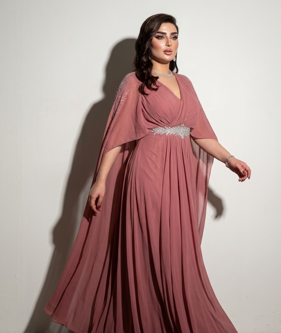 Midnight Luxe Abaya – Elegant Evening Flow
