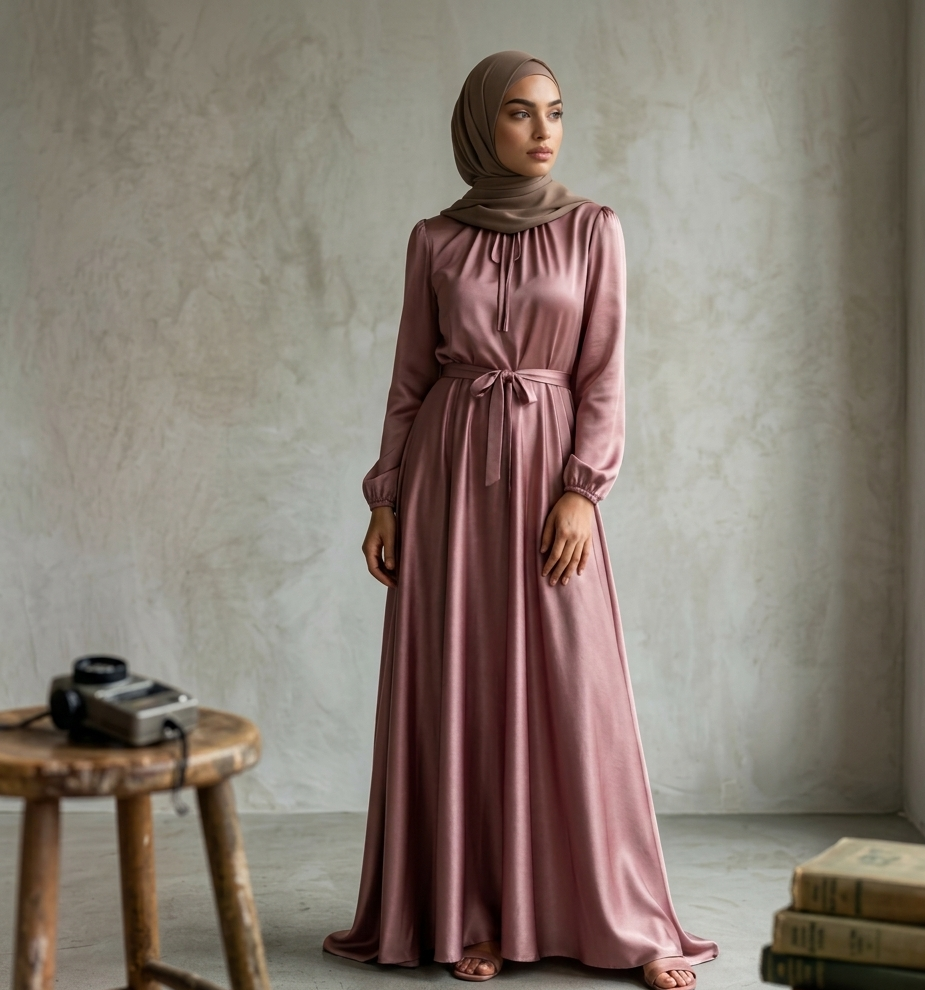Velour Tie Abaya – Effortless Shape & Timeless Elegance