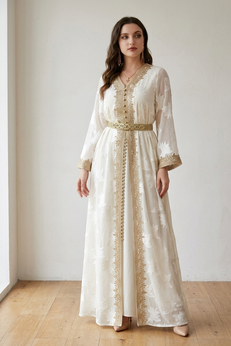 Noor Grace Abaya – Timeless Appliqué Elegance