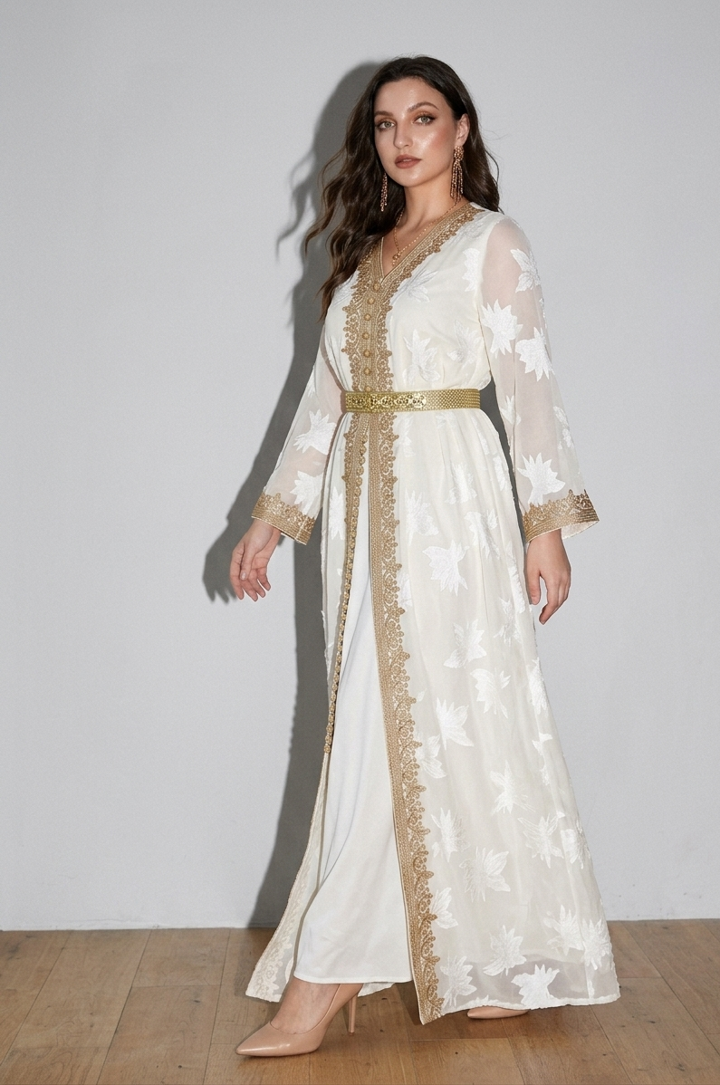 Noor Grace Abaya – Timeless Appliqué Elegance