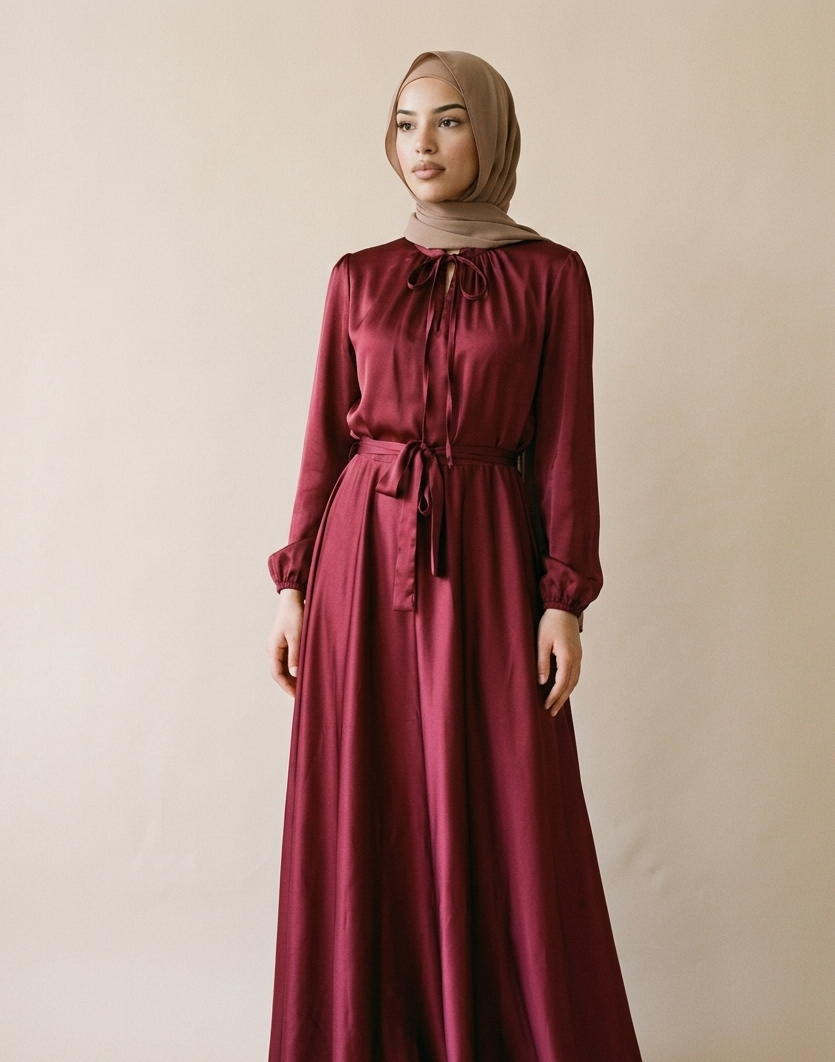 Velour Tie Abaya – Effortless Shape & Timeless Elegance