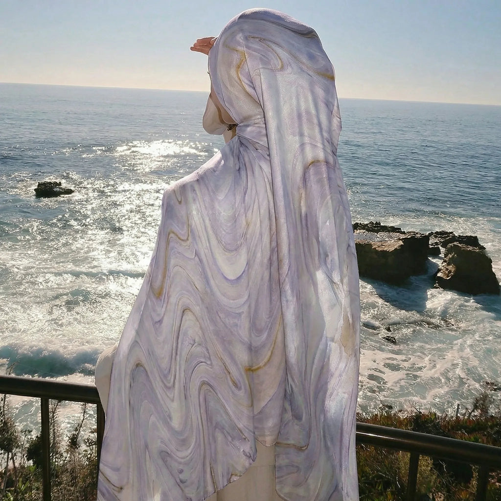 Marble Hijab – Soft Flowing Statement Wrap
