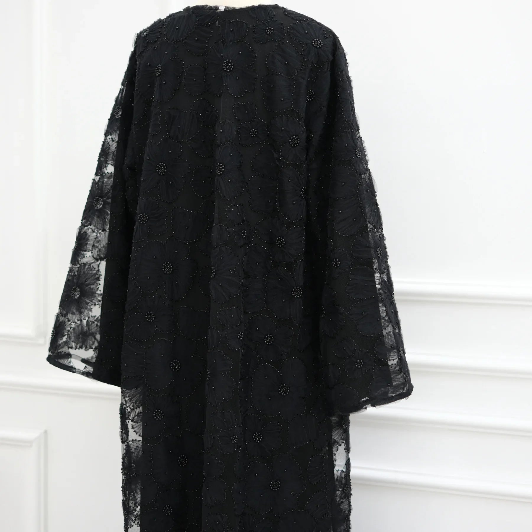 Royal Blossom Abaya – Handcrafted Floral Elegance