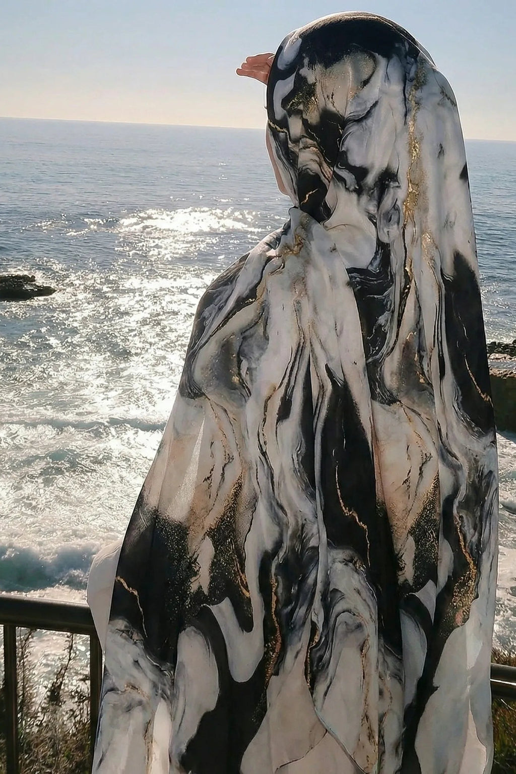 Marble Hijab – Soft Flowing Statement Wrap