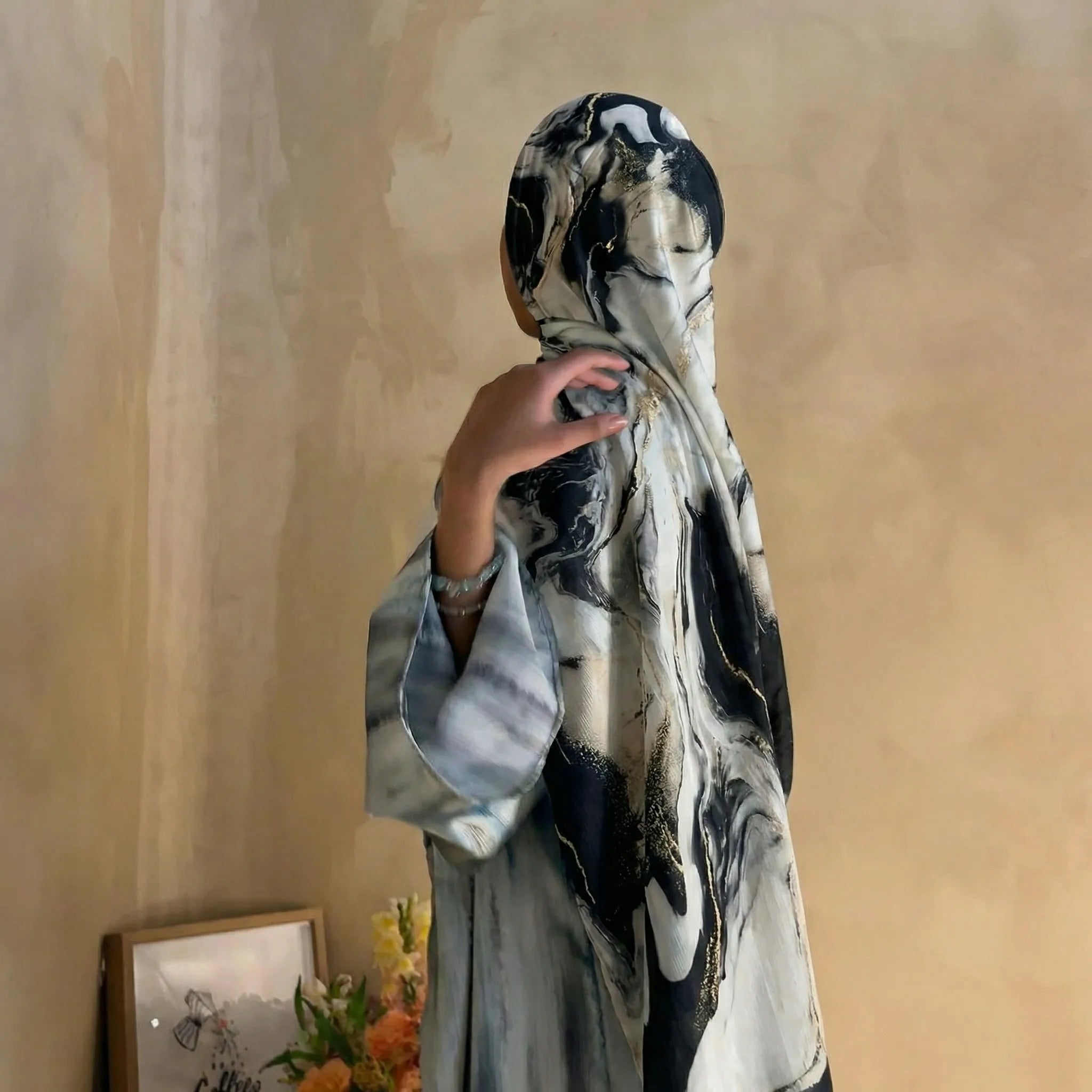 Marble Hijab – Soft Flowing Statement Wrap