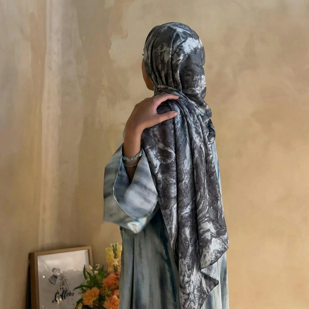 Marble Hijab – Soft Flowing Statement Wrap