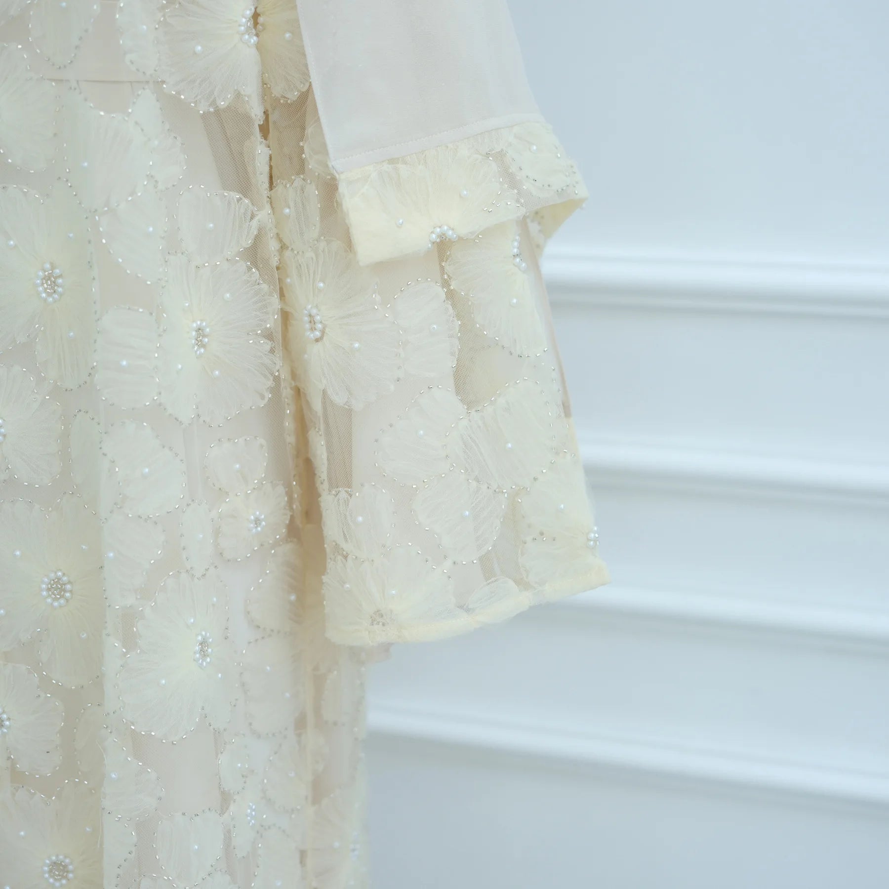 Royal Blossom Abaya – Handcrafted Floral Elegance